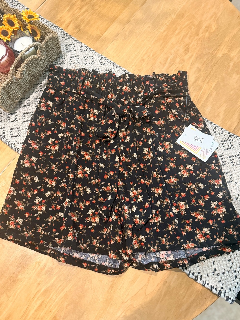 Floral Paperbag Waist Shorts